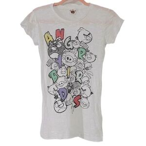 Medium ANGRY BIRDS See Through White Sheer Top